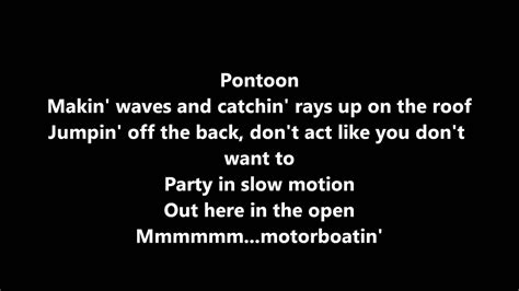 pontoon lyrics meaning